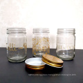 custom design 390ml wide mouth round food grade sealable glass mason jar for candy honey jam cookie